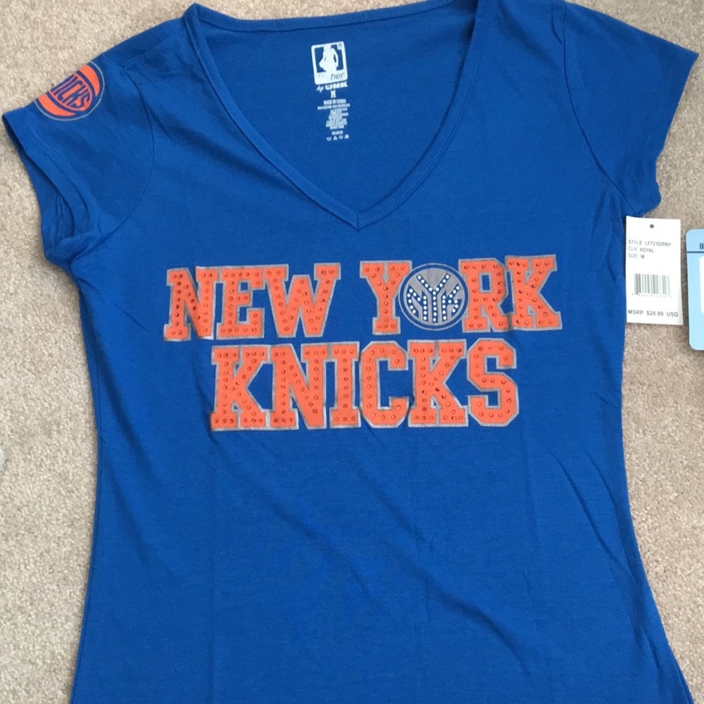 Authentic NY Knicks V Neck T-Shirt